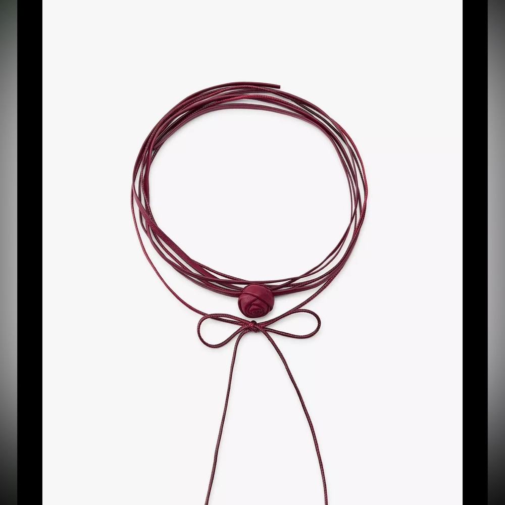 Zara floral doble choker leather necklace